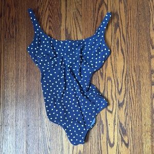 Navy Polka Dot Swimsuit